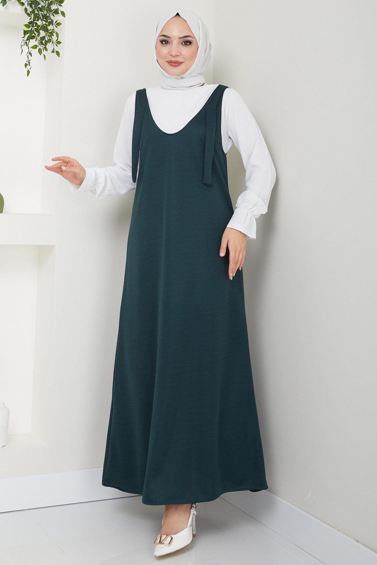 Nehir Örme Jile Elbise Zümrüt HM2389