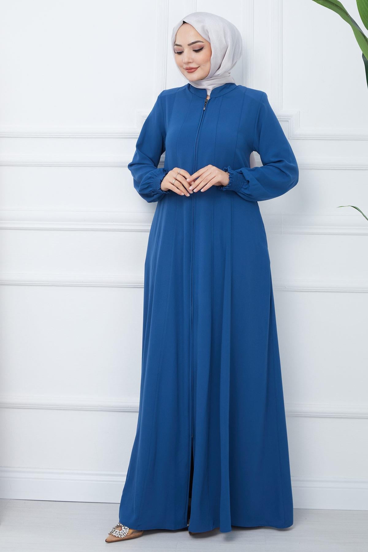 Parçalı Mevlana Ferace İndigo HM2362