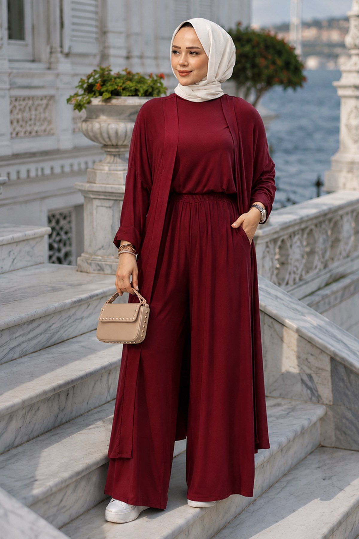 Üçlü Penye Takım Bordo HM2954