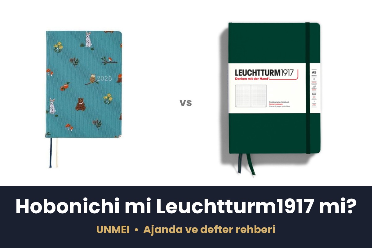 Hobonichi Techo ve Leuchtturm1917 Medium defter karşılaştırması, Unmei