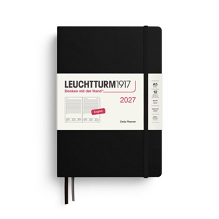 Leuchtturm1917 Planner 2027 - 12M Günlük Planner Medium A5 2027 İngilizce Black 400324