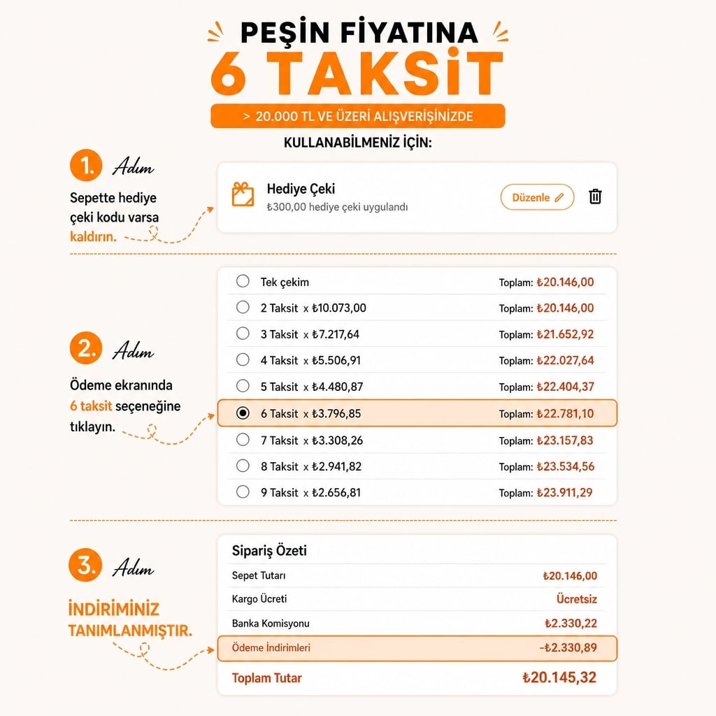 Peşin Fiyatına 6 Taksit