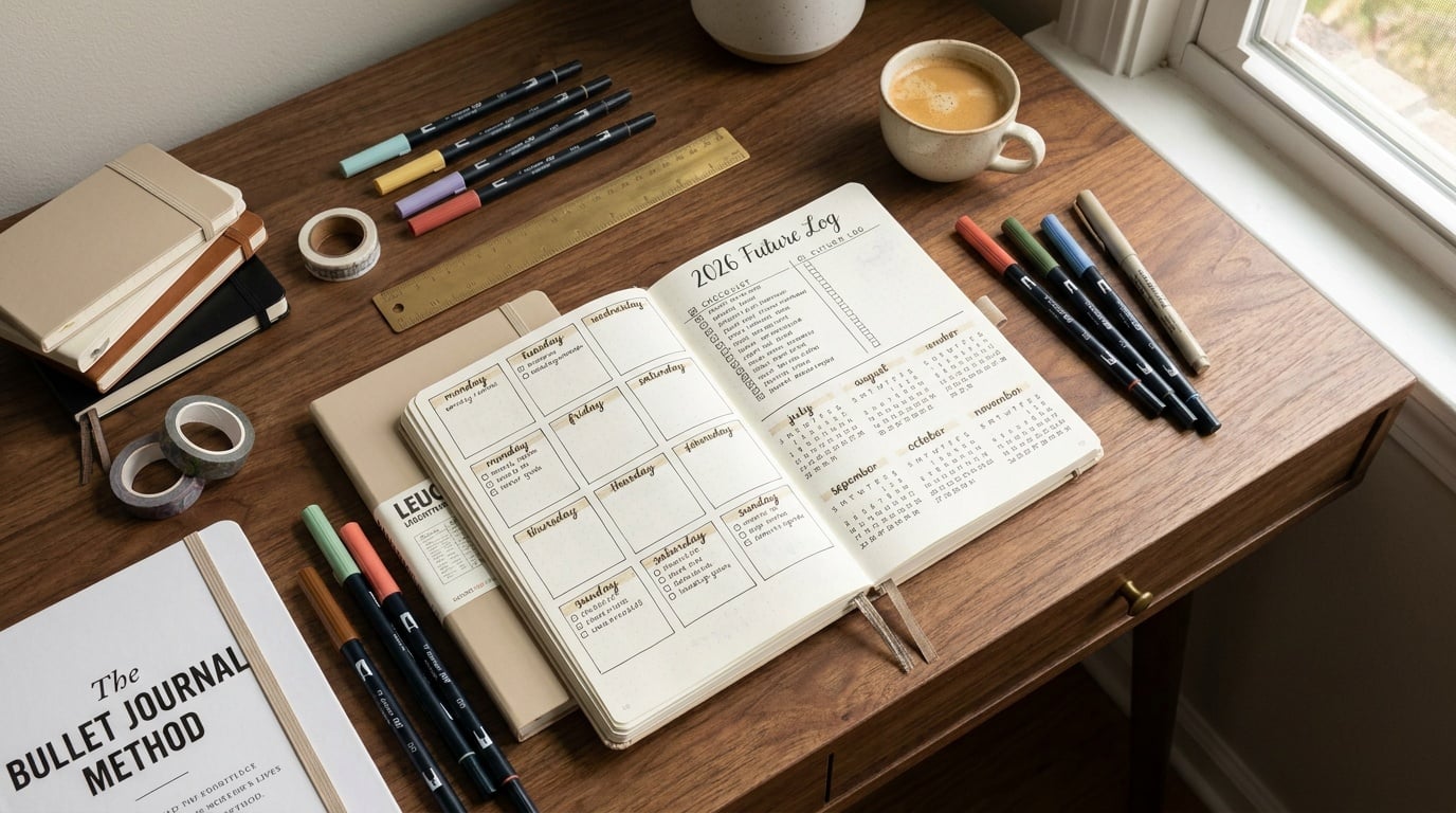 bullet journal,planner,premium defter,planlama sistemi,verimlilik,journaling,premium kırtasiye,Unmei