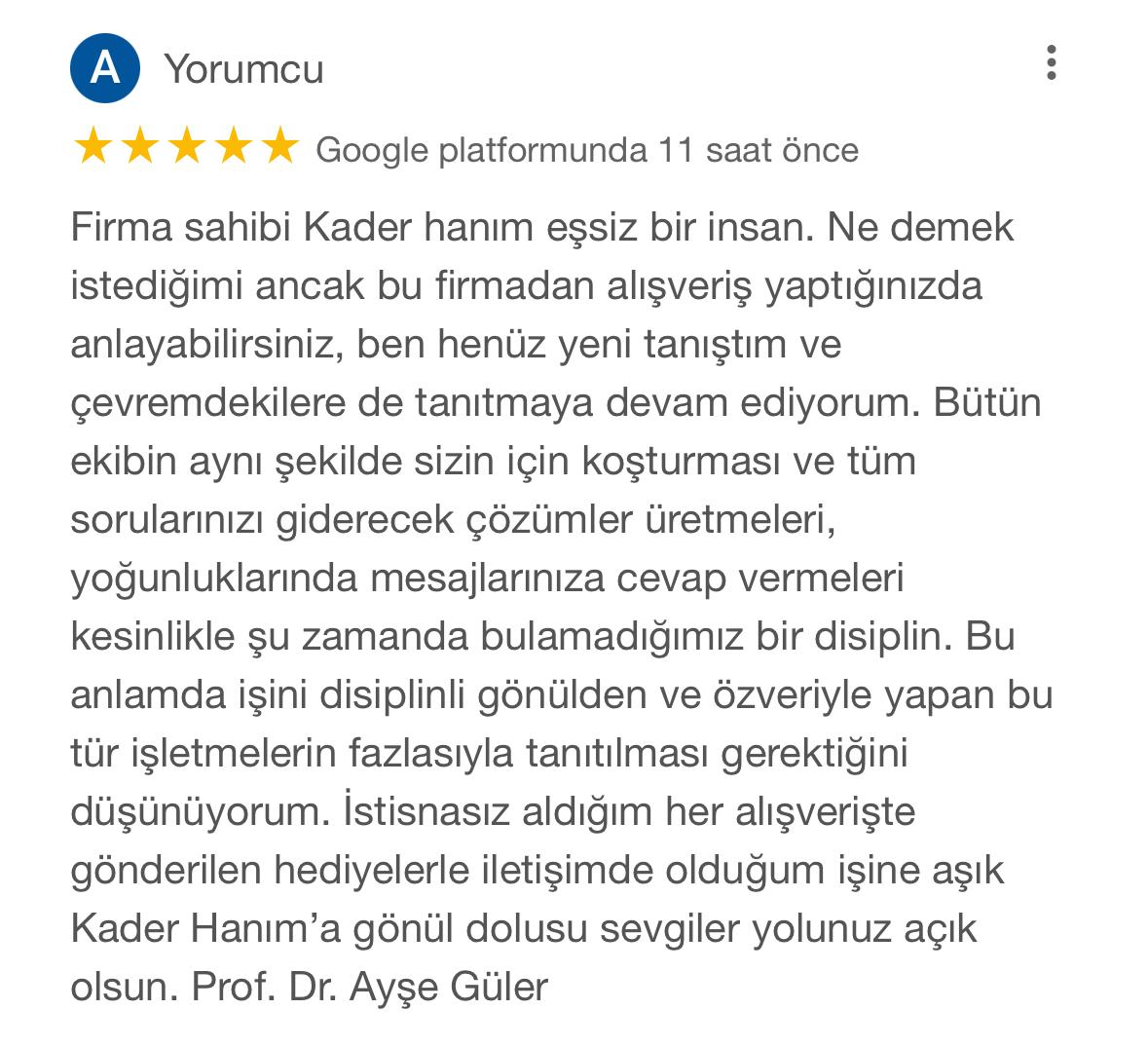 Google Yorum 1