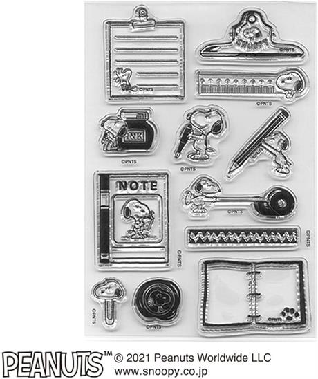 Noopyページ Kodomo no Kao 2209-002 Snoopy Clear Stamp Sheet Stationery Lot