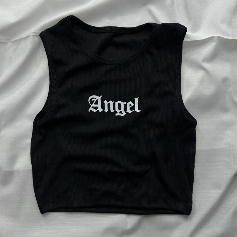 Angel Detail Legic Crop Tank