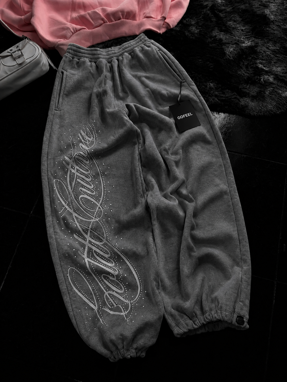 Angel Taşlı Baggy Unisex Eşofman Altı