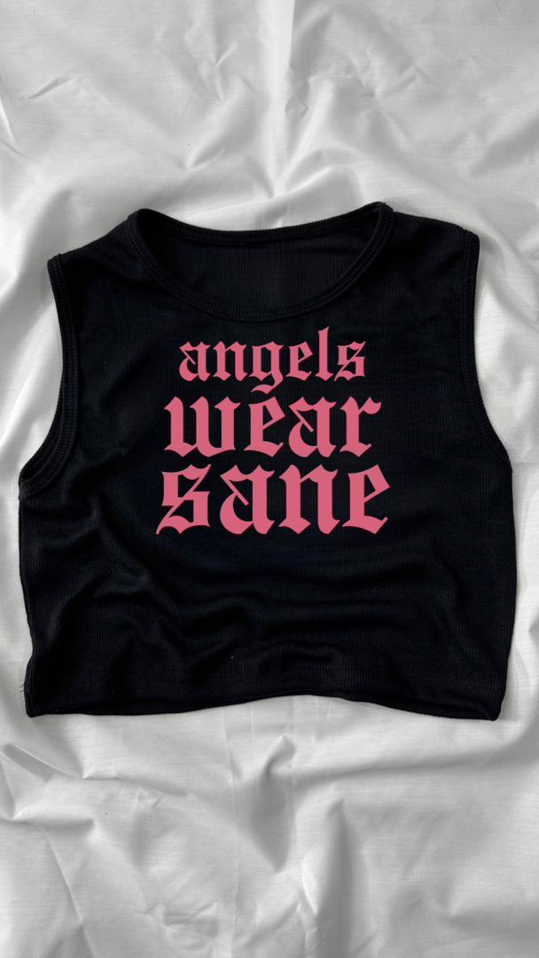 Angels Wear Detail Tech Crop Tank