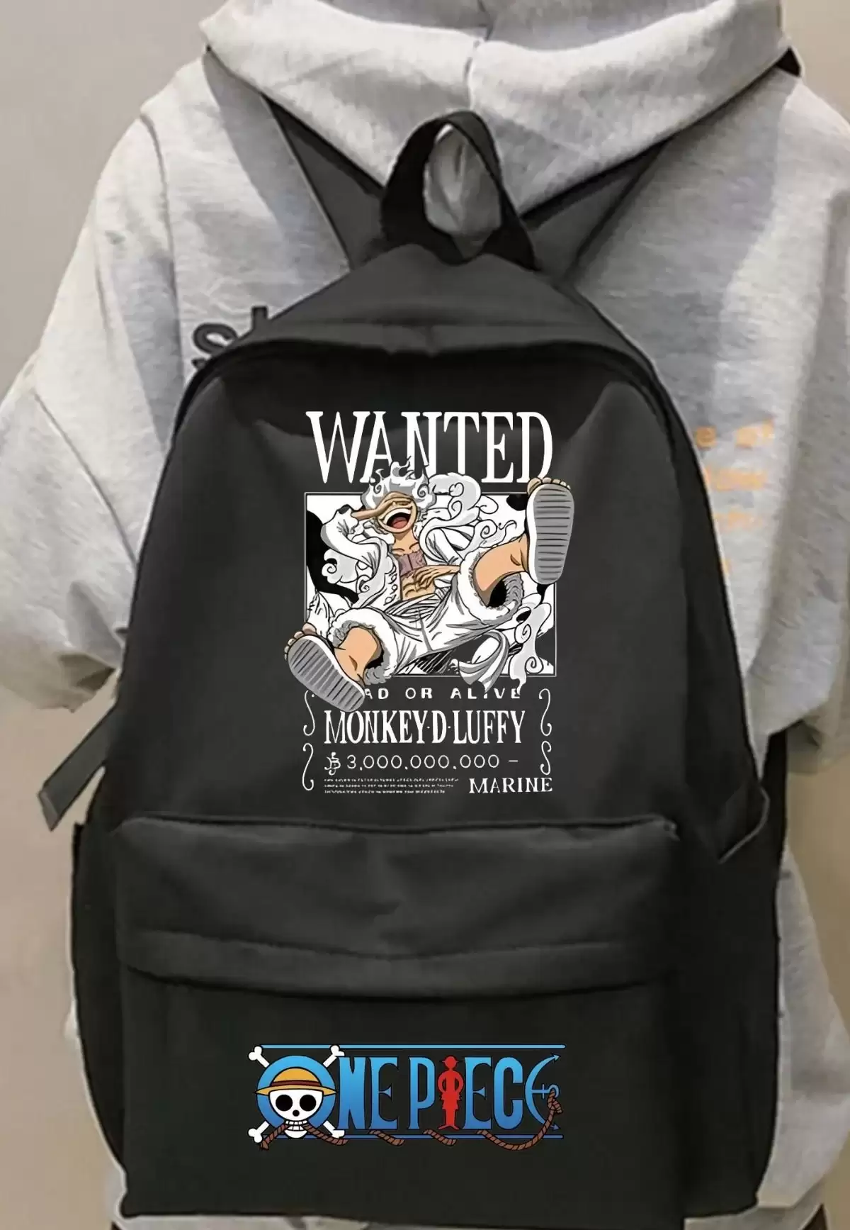 Anime One Piece Wanted Baskılı Sırt Okul Çantası