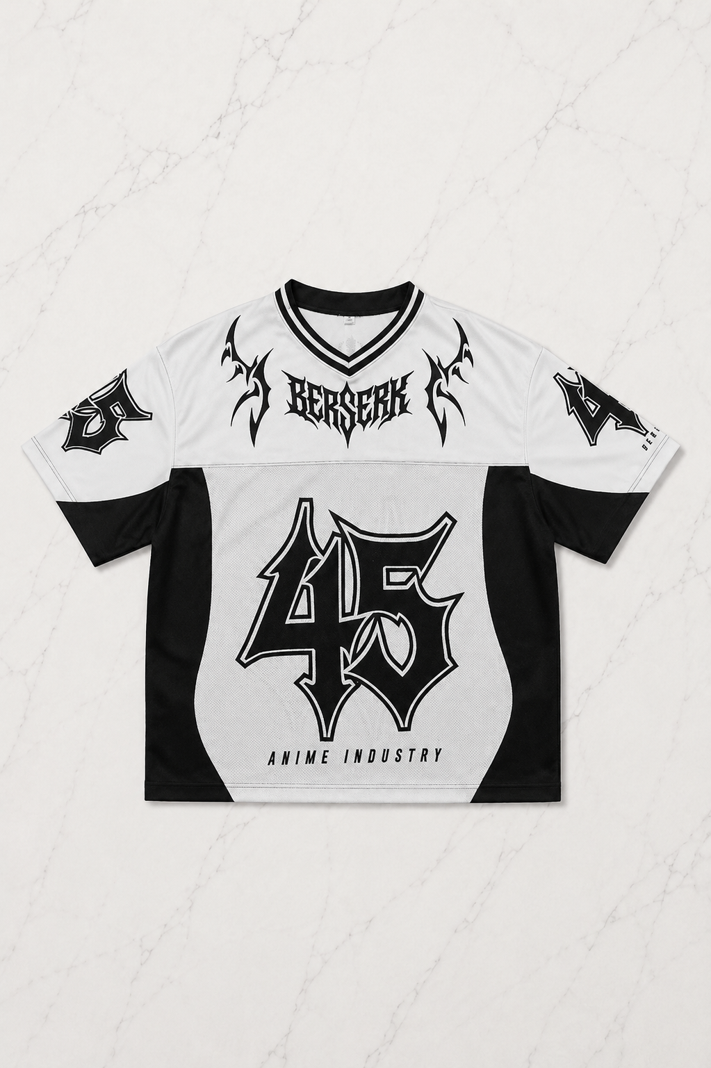 Beyaz Anime Berserk Guts 45 Number V Yaka Unisex Forma