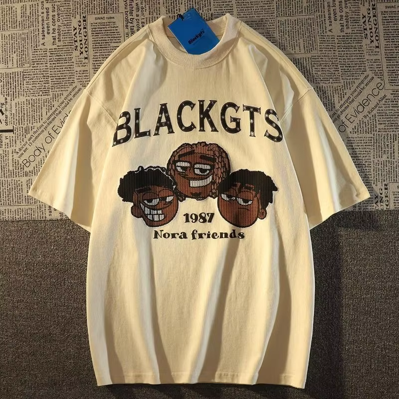 Beyaz Blackgts Hip Hop Kısa Kol Oversize T-Shirt