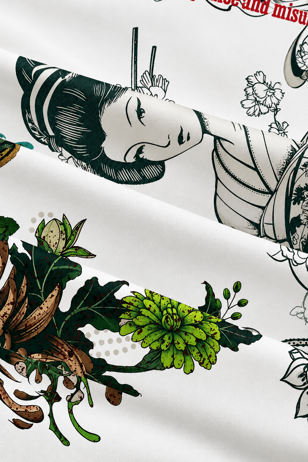 Beyaz Flower And Tiger Detaylı Avant Dijital Baskı Eşofman Altı
