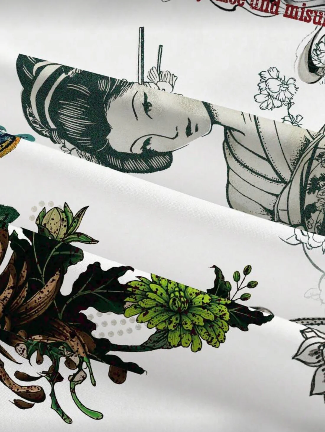 Beyaz Flower And Tiger Detaylı Avant Dijital Baskı Eşofman Altı