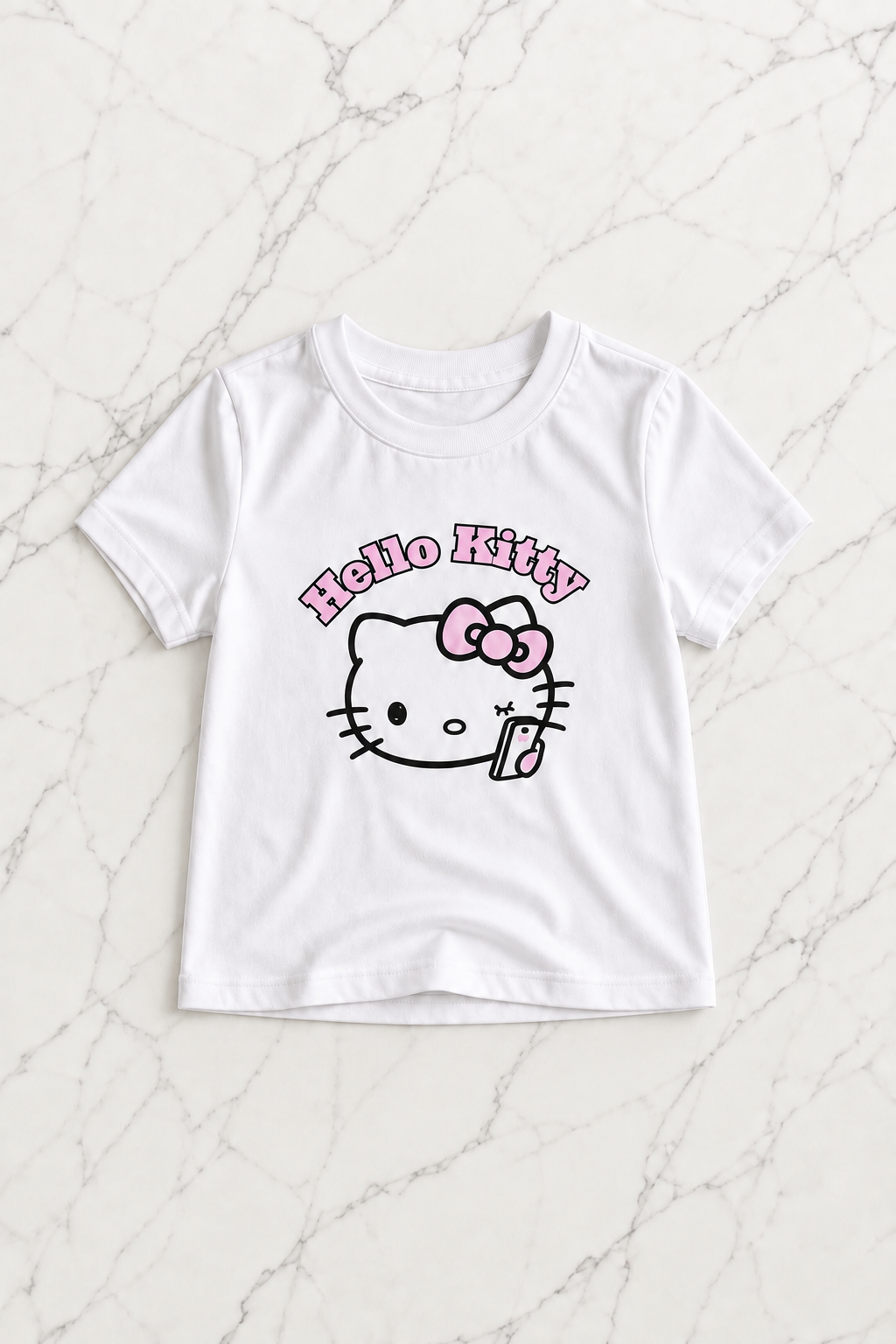 Beyaz Hello Kitty Tam Boy Bluz Şort Alt Üst Takım