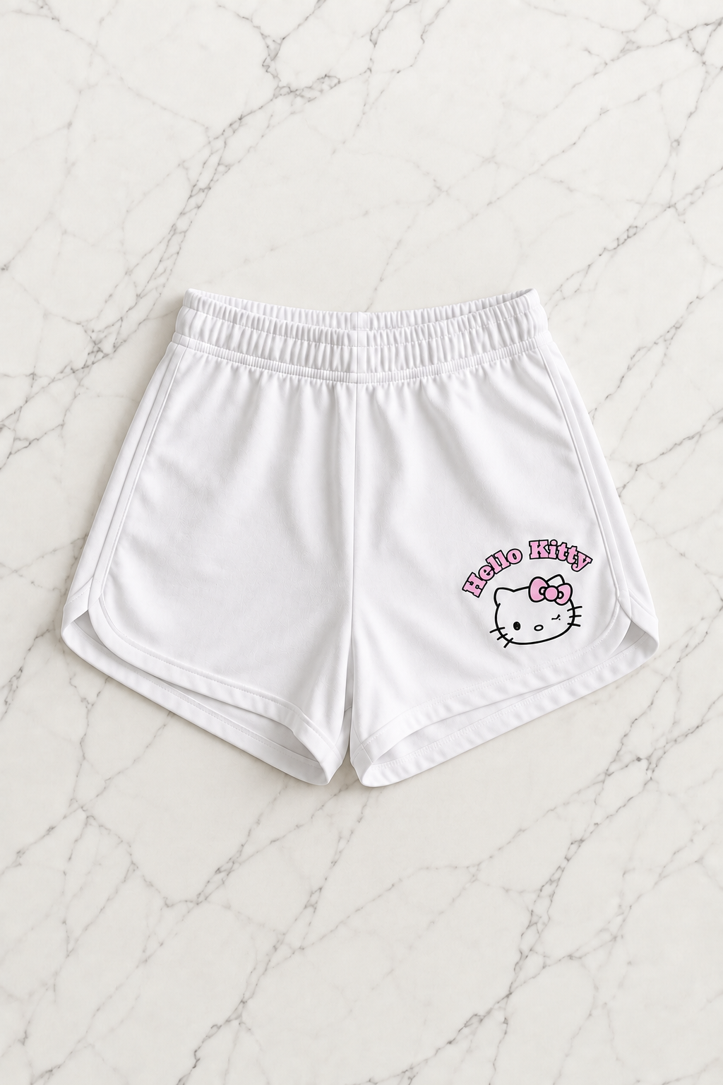 Beyaz Hello Kitty Tam Boy Bluz Şort Alt Üst Takım