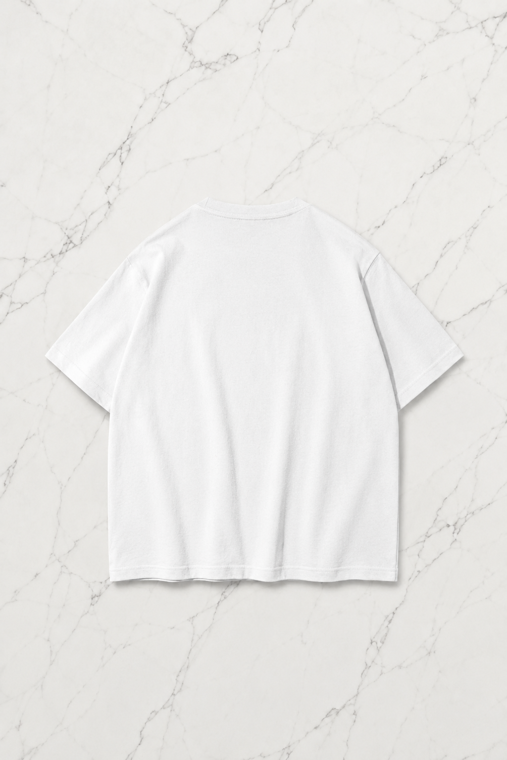 Beyaz Lirili Larila Baskılı Yıkamalı Vintage Unisex Oversize T-Shirt