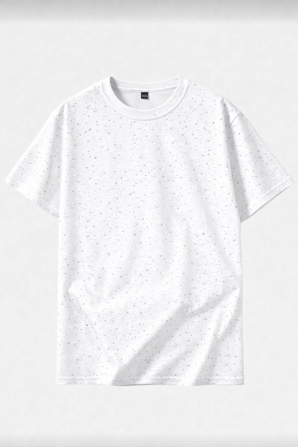 Beyaz Shine Parıltılı Simli Oversize Unisex T-shirt