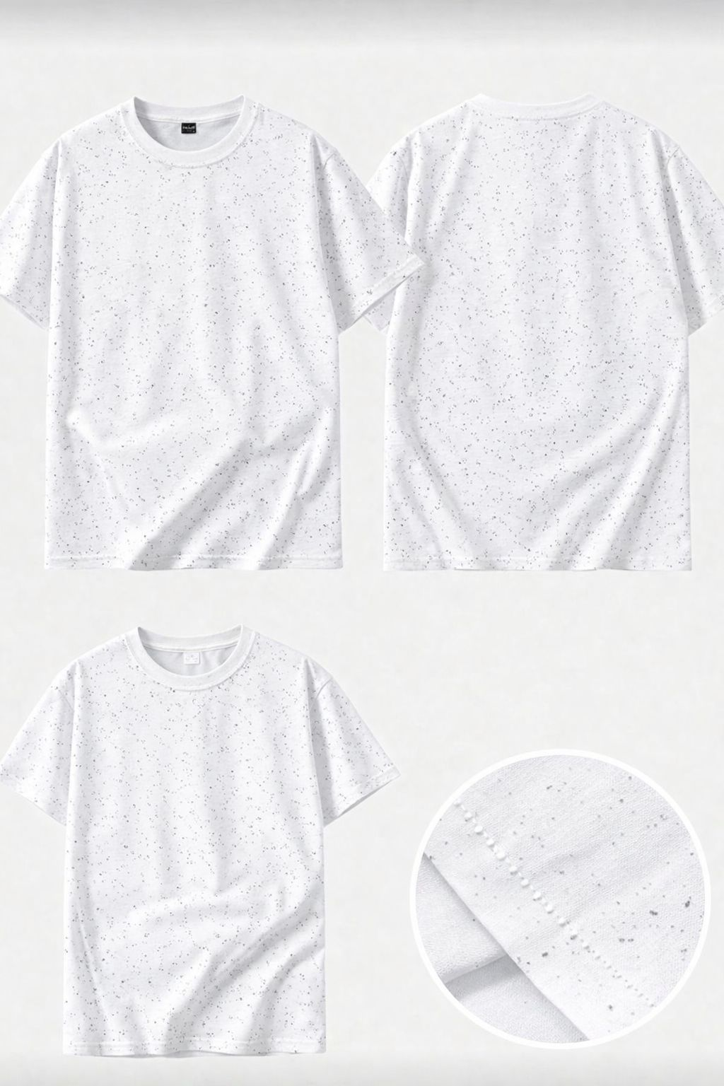 Beyaz Shine Parıltılı Simli Oversize Unisex T-shirt
