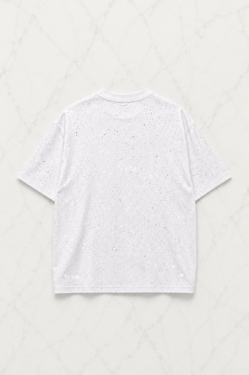 Beyaz Shine Parıltılı Simli Oversize Unisex T-shirt