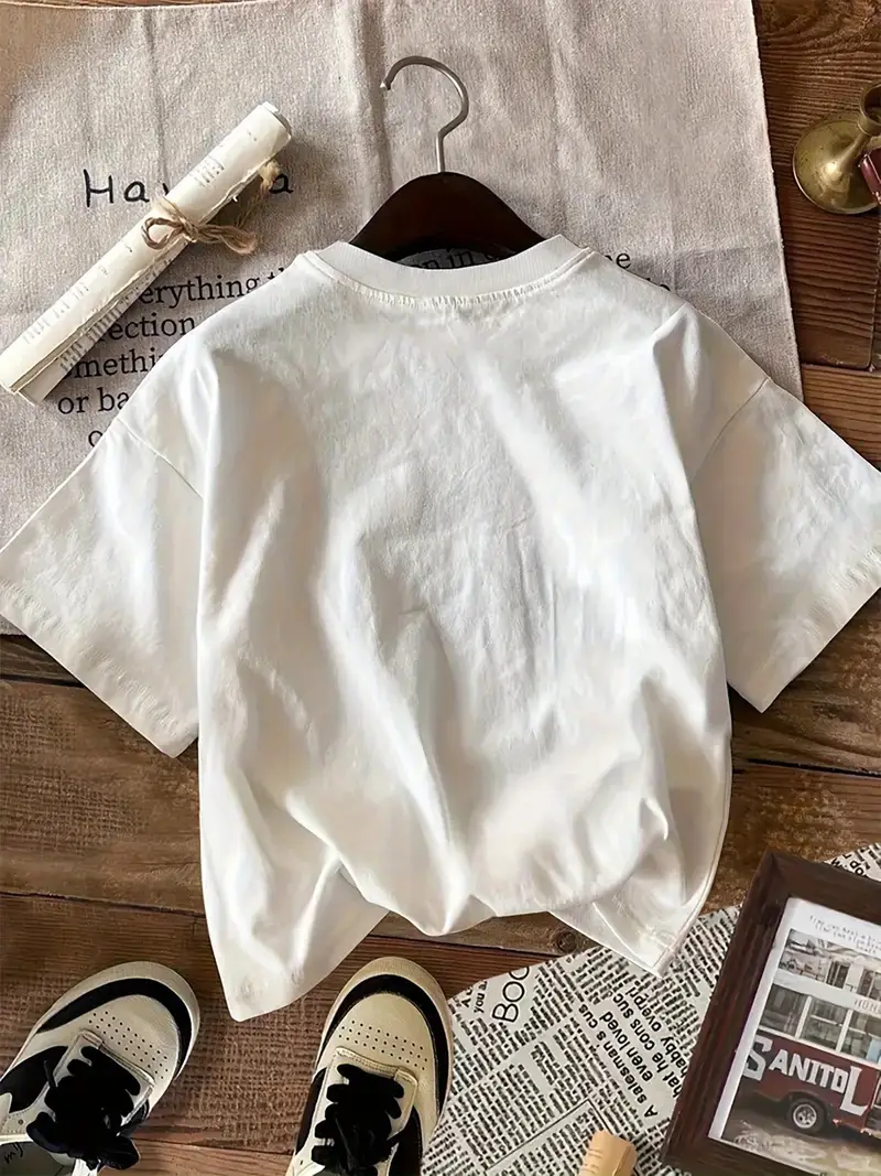 Beyaz Strawberries Baskılı Kısa Kol Oversize T-Shirt