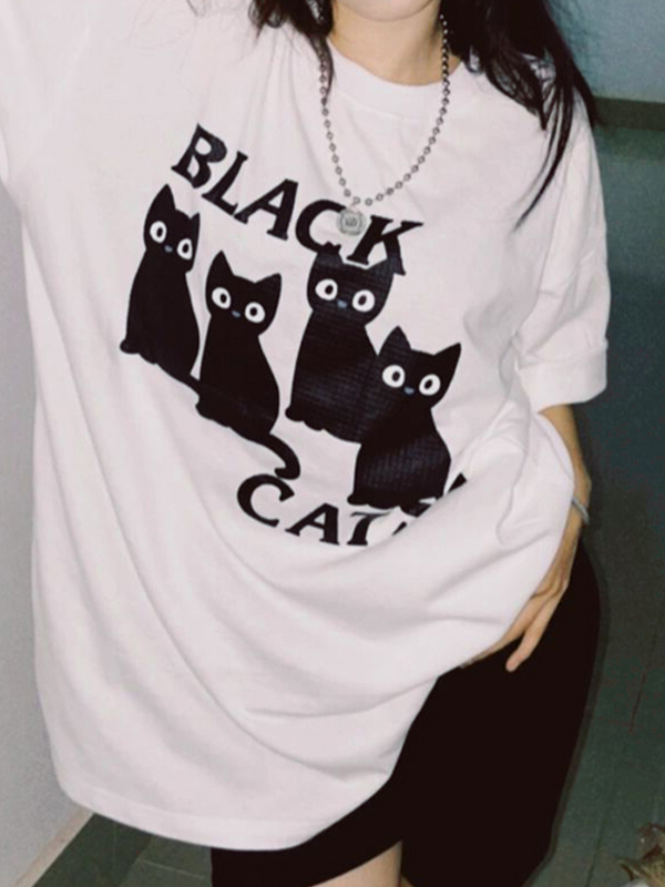 Black Cat Oversize Unisex T-shirt