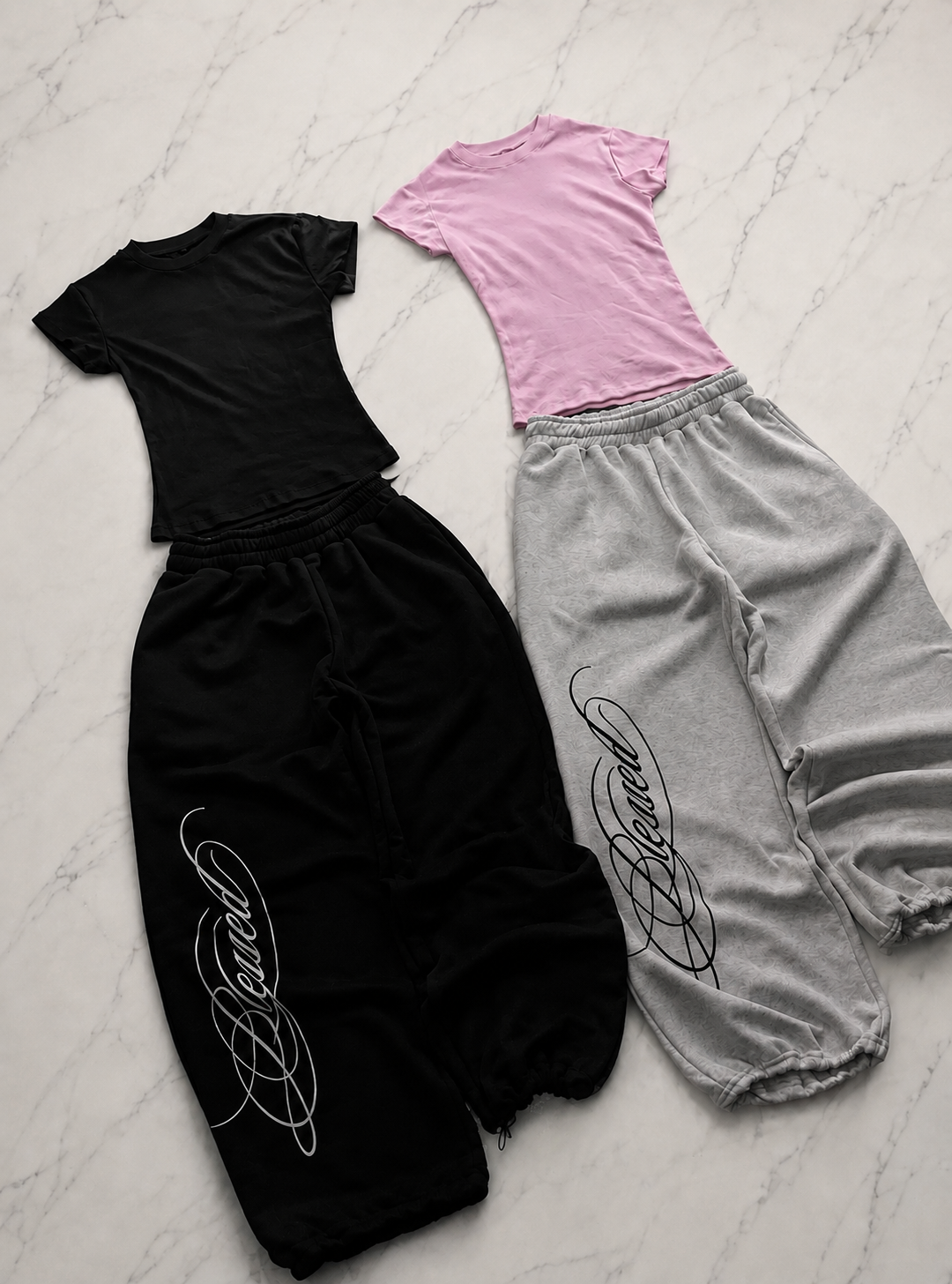 Blessed Script Detaylı Baggy Eşofman Takımı