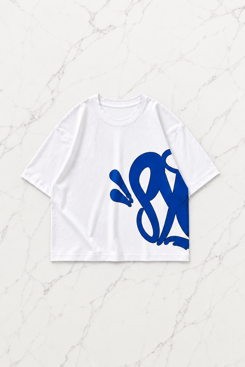 Blue Street Graffiti Beyaz Unisex T-shirt & Şort Takım