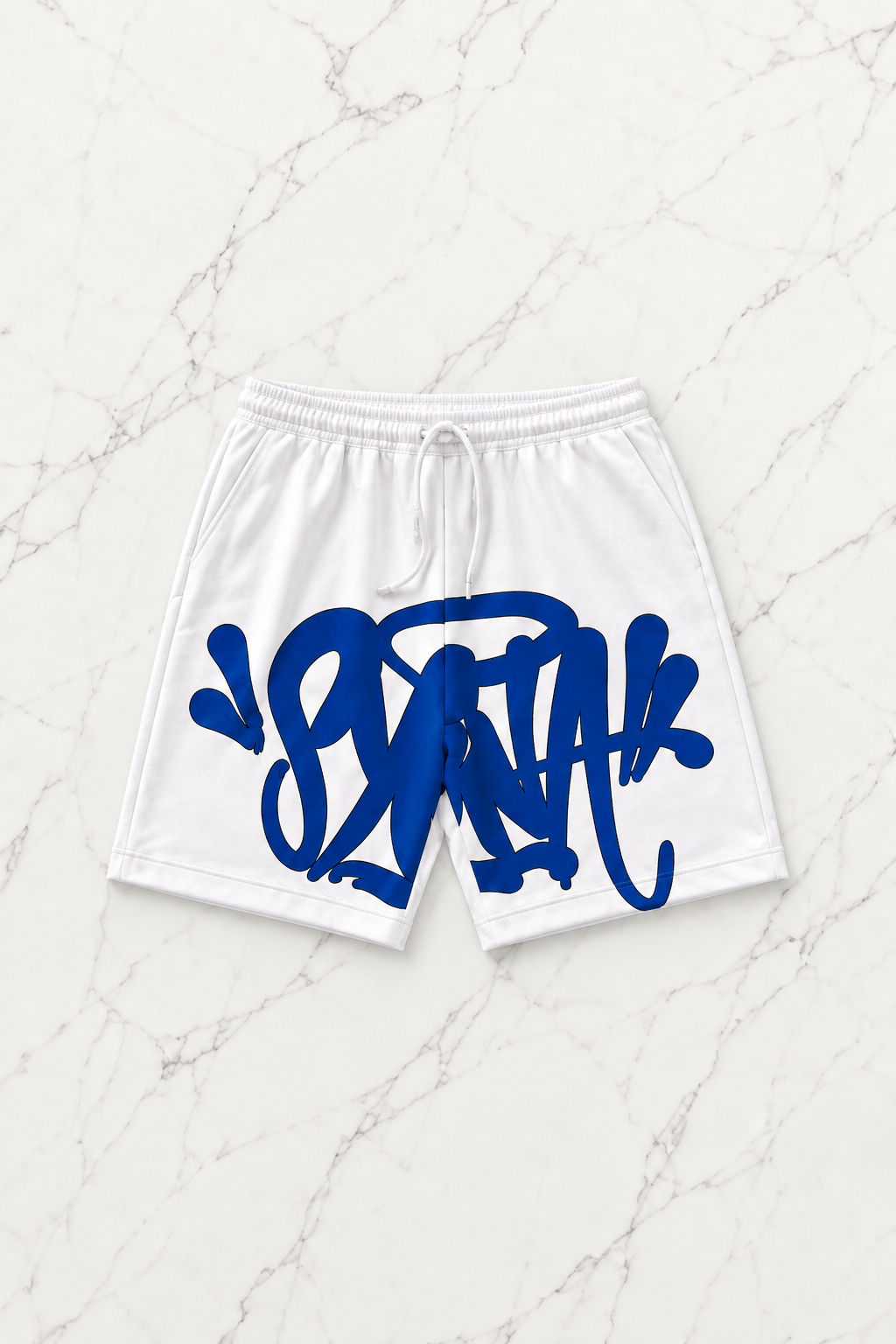 Blue Street Graffiti Beyaz Unisex T-shirt & Şort Takım