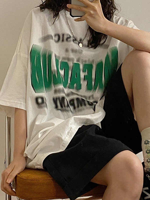 Blured Letter Oversize Unisex T-shirt