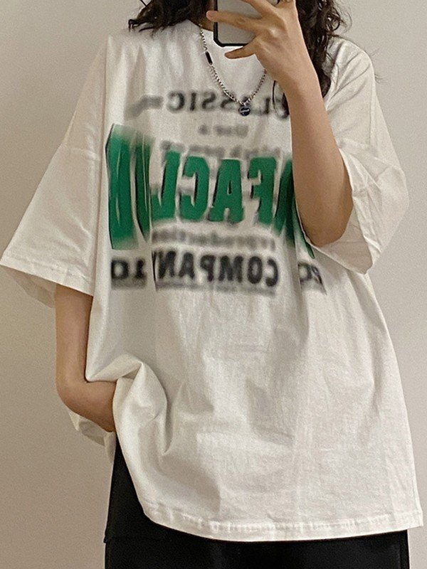 Blured Letter Oversize Unisex T-shirt