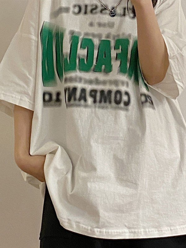 Blured Letter Oversize Unisex T-shirt