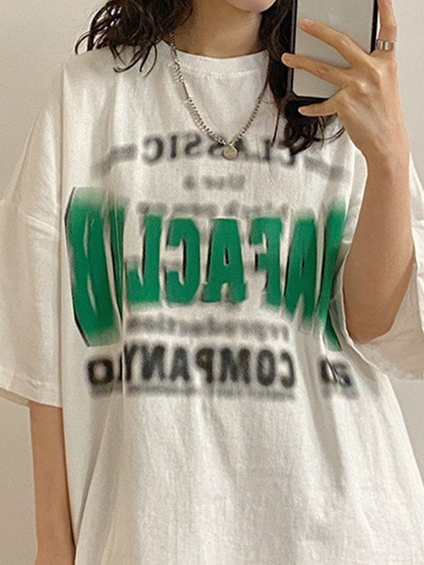 Blured Letter Oversize Unisex T-shirt