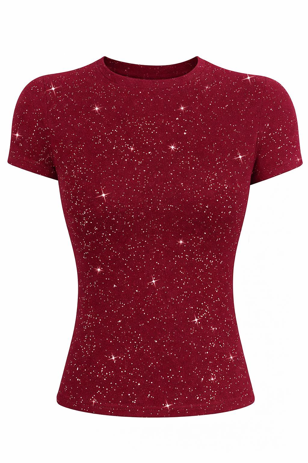 Bordo Cris Sim Detaylı Tam Boy Bluz