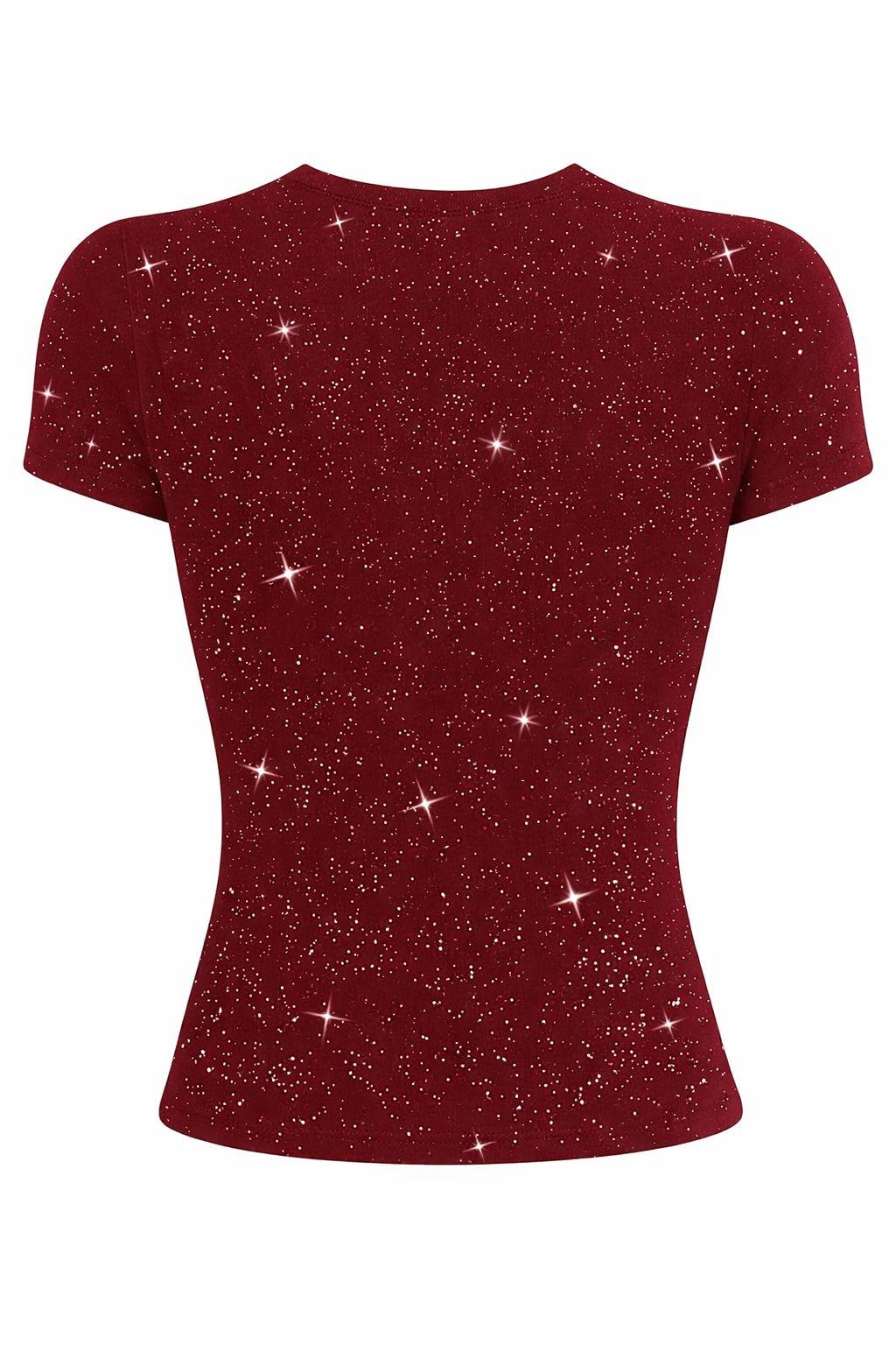 Bordo Cris Sim Detaylı Tam Boy Bluz
