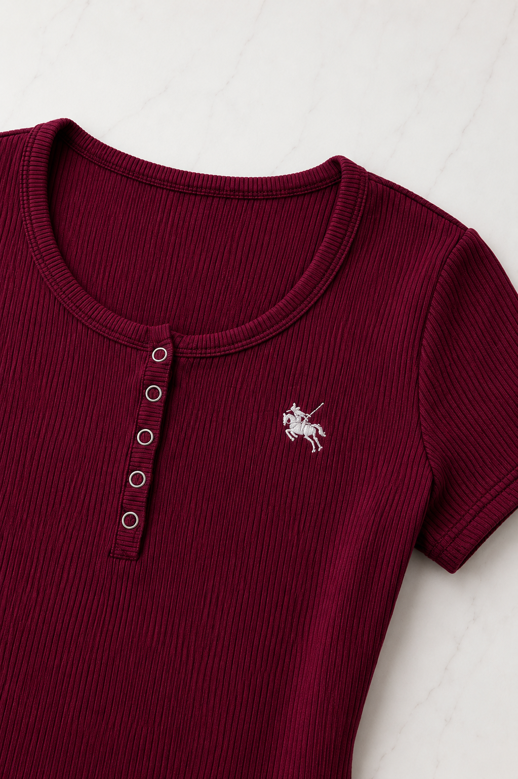 Bordo Soft Detaylı Nakışlı Çıtçıtlı Bluz