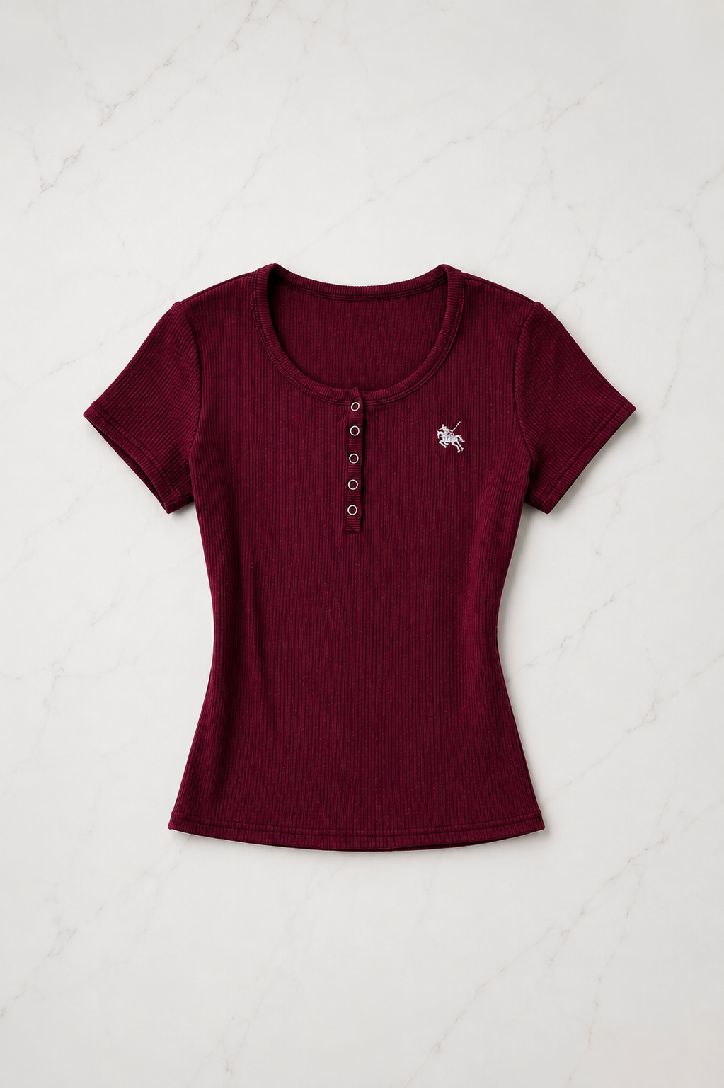 Bordo Soft Detaylı Nakışlı Çıtçıtlı Bluz