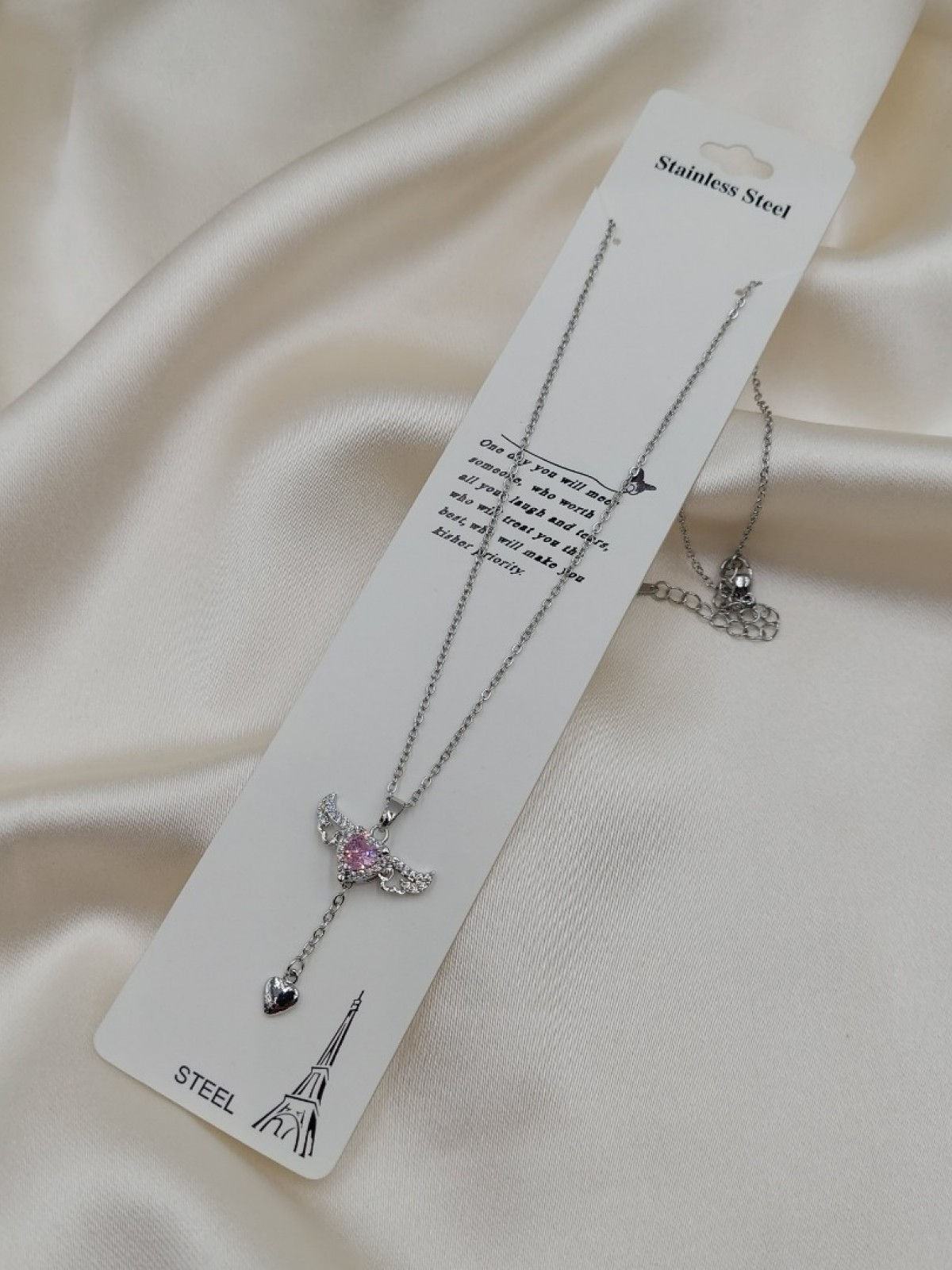 Çelik Wings Kanatlı Kolye