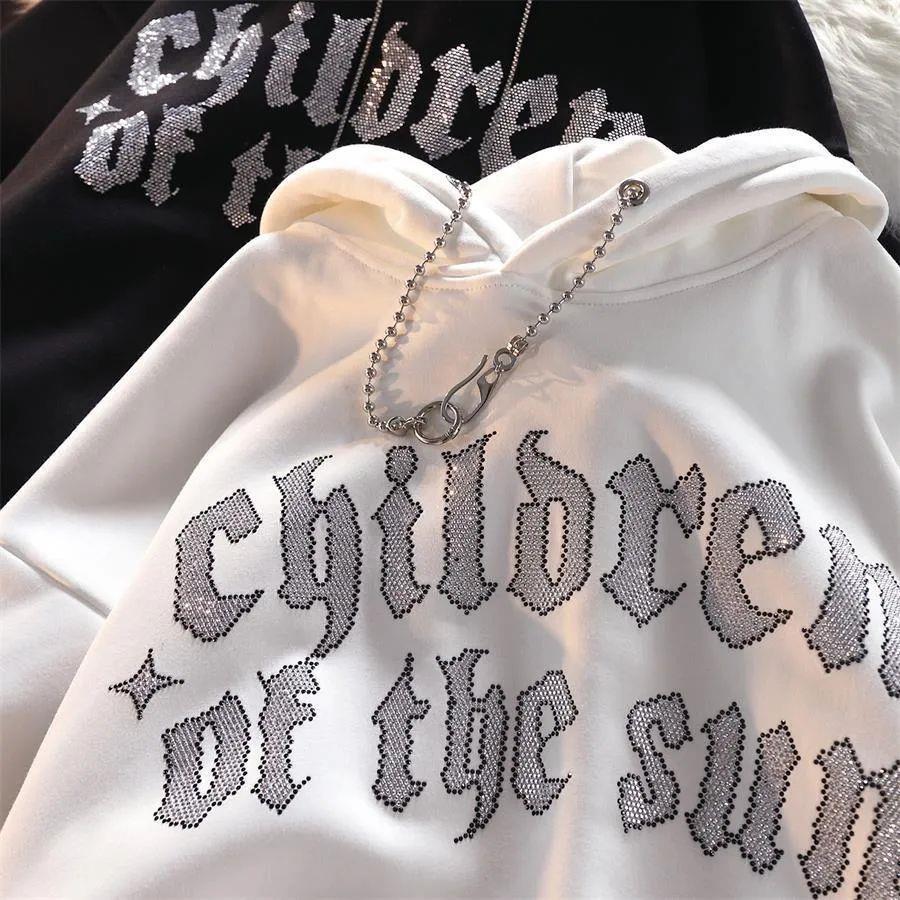 Siyah Children Of The Taş Baskılı Oversize Unisex Sweatshirt