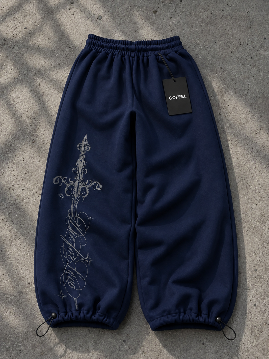 Defeat Gothic Detaylı Baggy Unisex Eşofman Altı