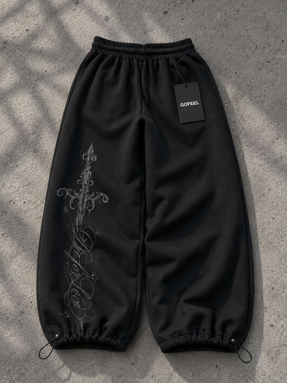 Defeat Gothic Detaylı Baggy Unisex Eşofman Altı