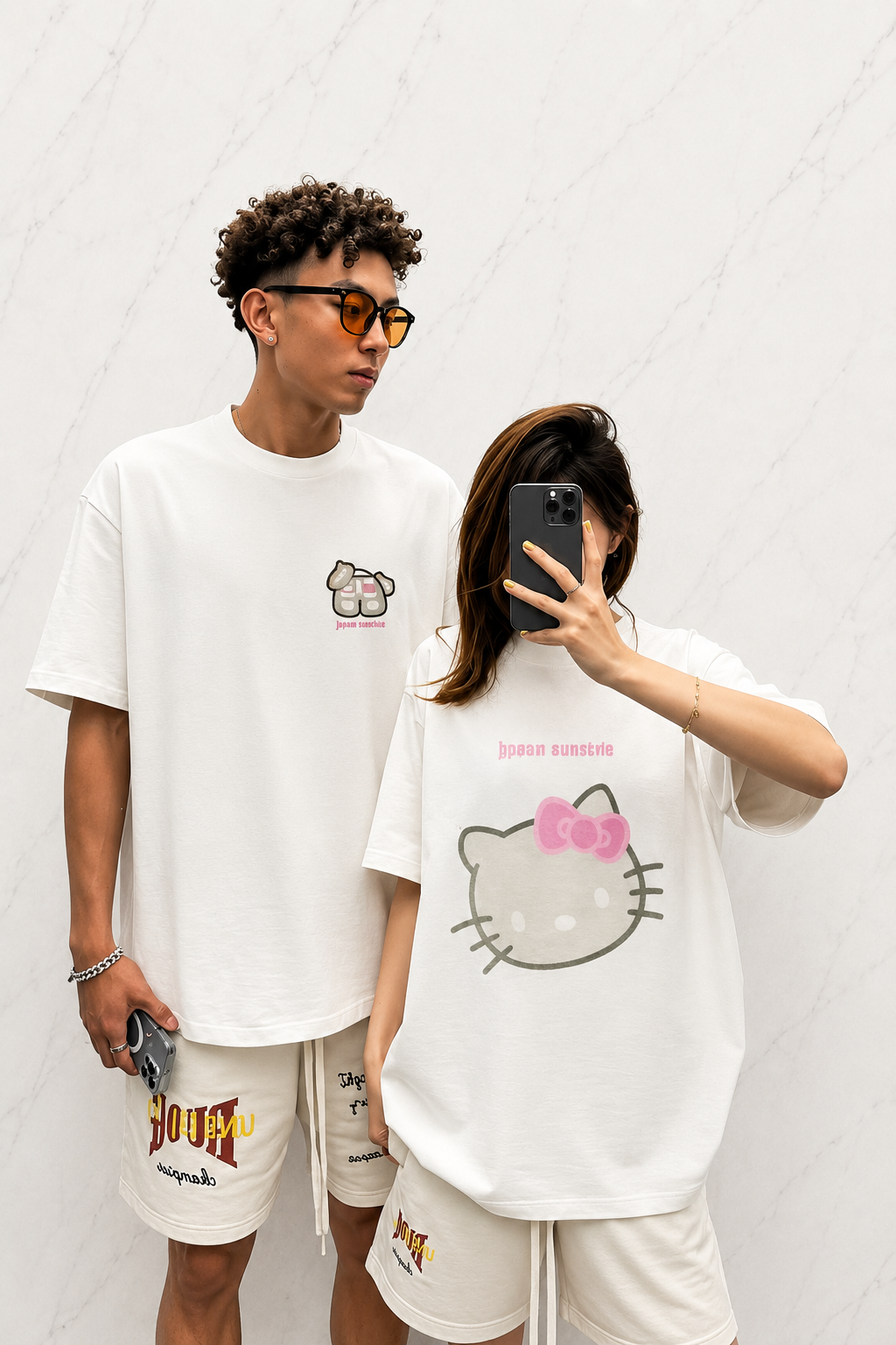 (Erkek) Kitty Cat Oversize Unisex T-shirt
