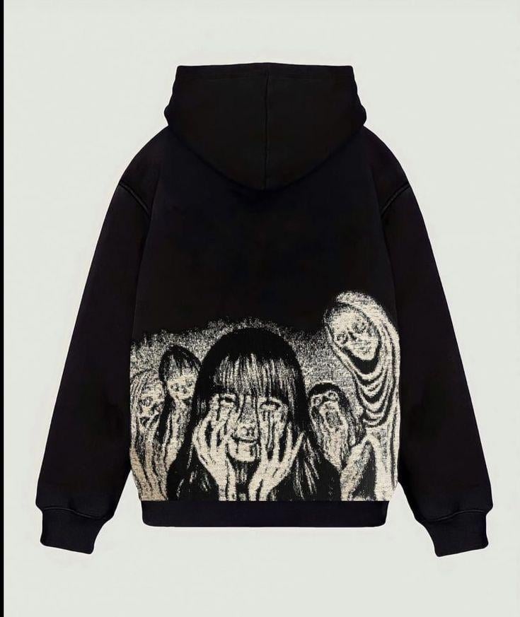 Eyes Only Me Siyah Kapüşonlu Oversize Unisex Sweatshirt