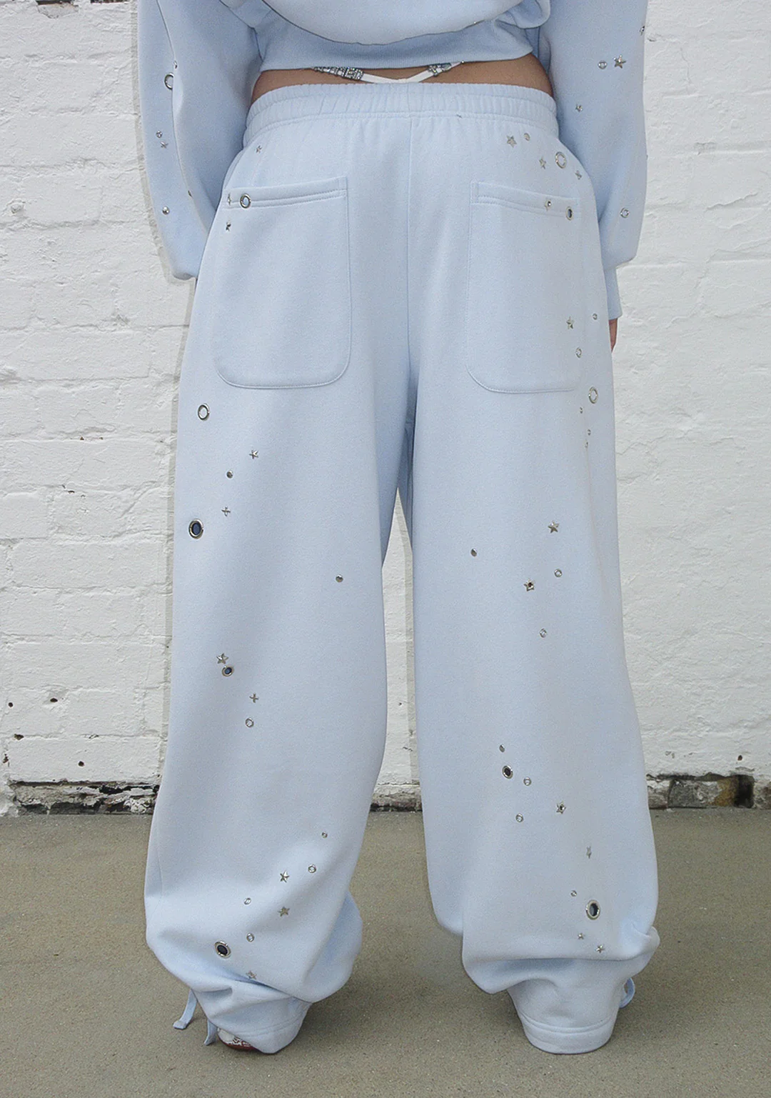 Glithch Eyelet Oversize Blue Eşofman Takımı