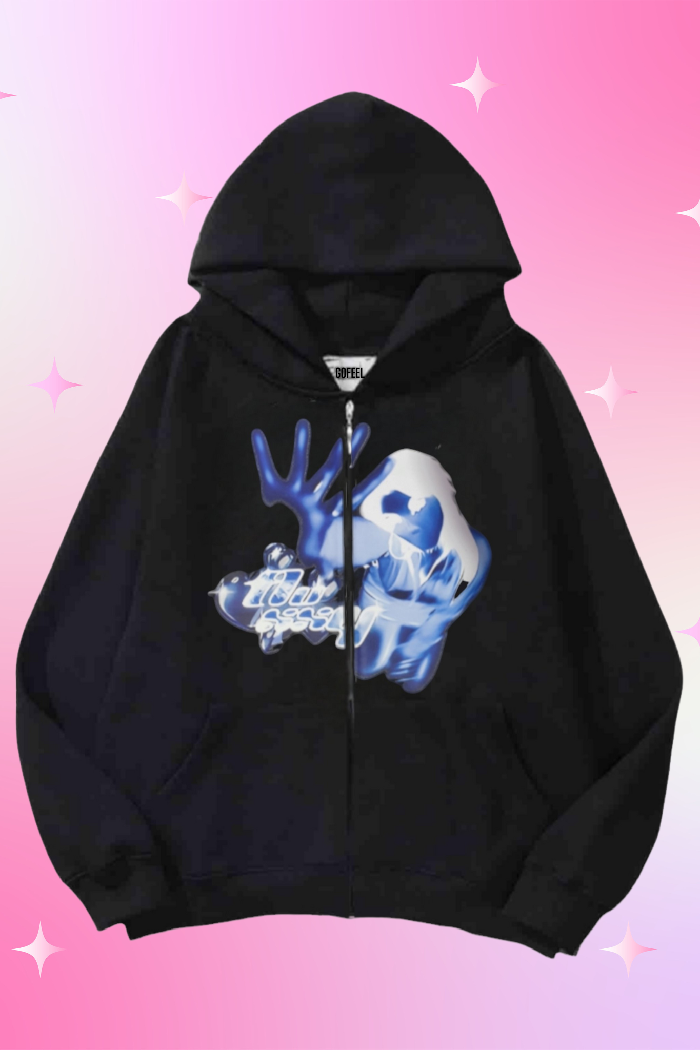 Good Deasy Girl Siyah Kapüşonlu Oversize Unisex Hırka