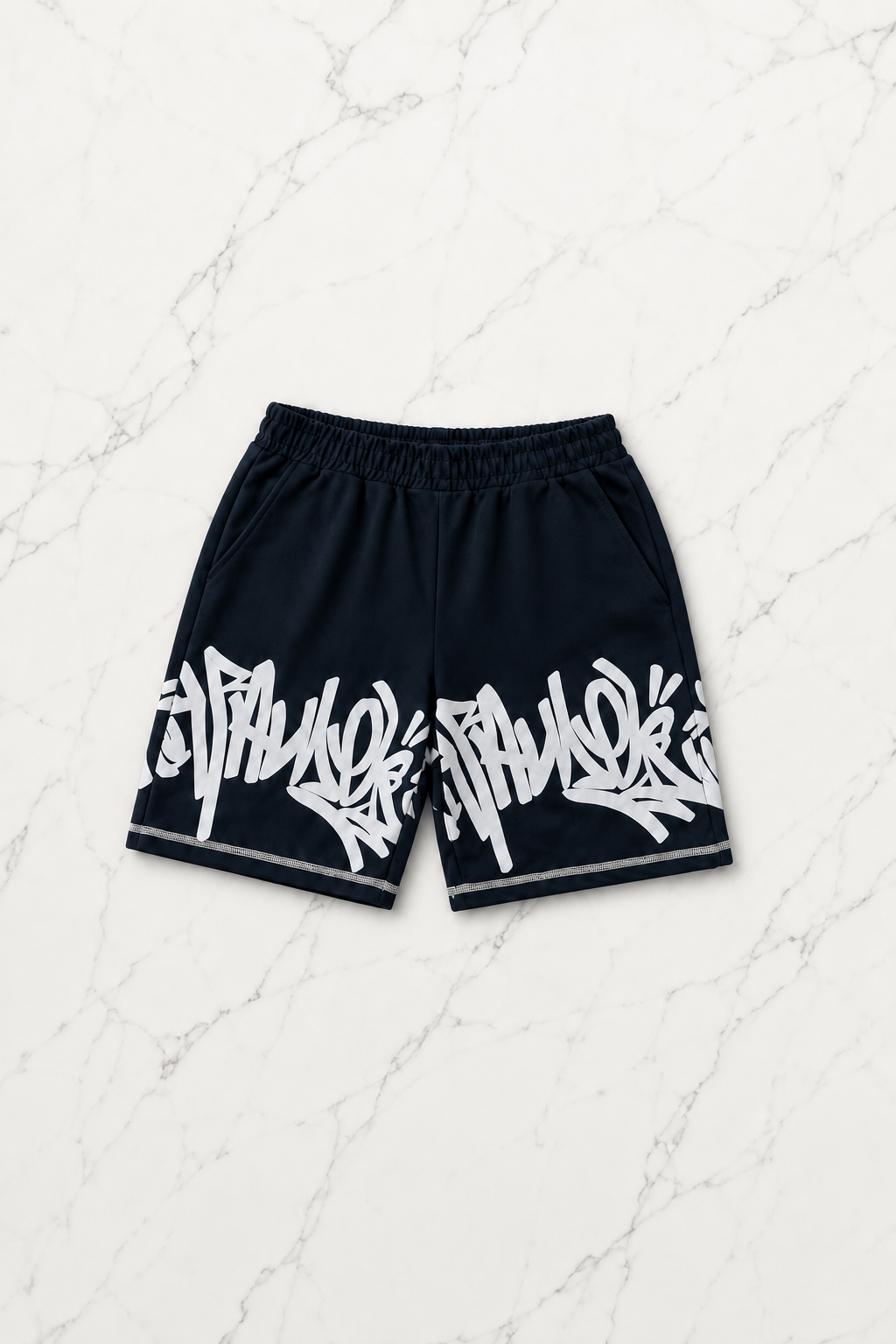 Graffiti Tag Midnight Navy T-shirt & Şort Takım