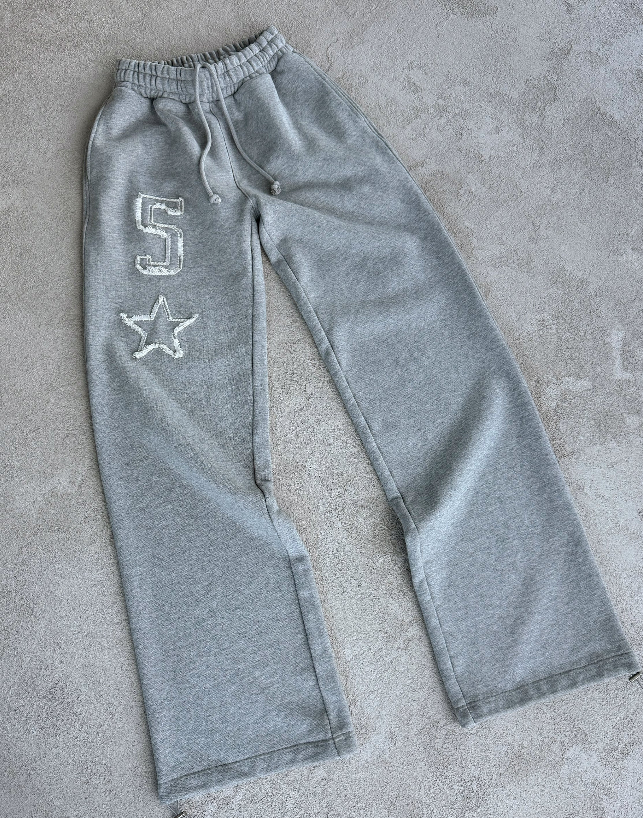 Y2k Gri 5 Star Detaylı Baggy Eşofman Takımı