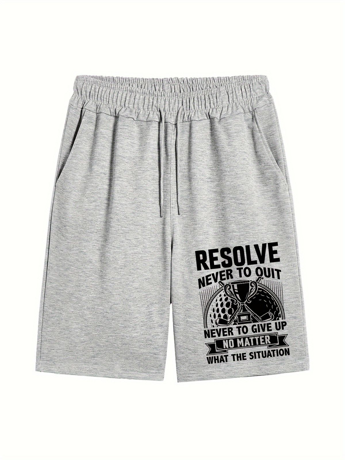 Gri Resolve Never To Baskılı Şort