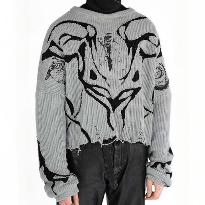 Gri Vintage Aesthetic Selves Oversize Kazak