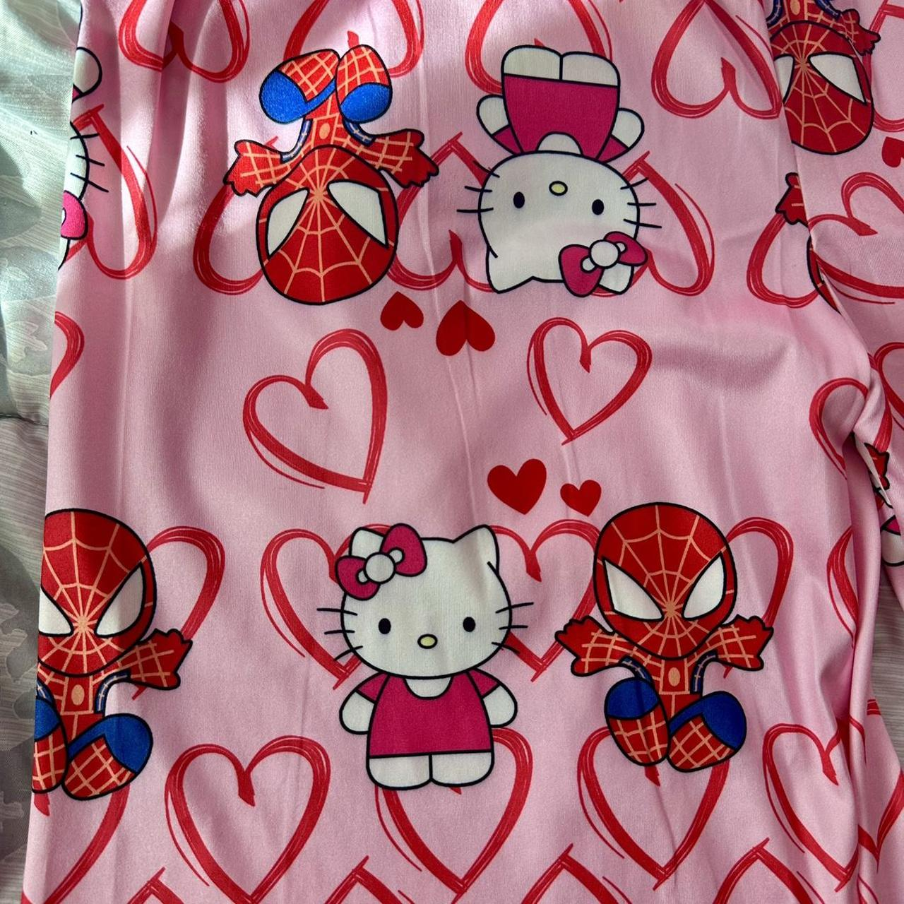 Hello Kitty & Spider-Man Detail Unisex Pembe Eşofman Altı