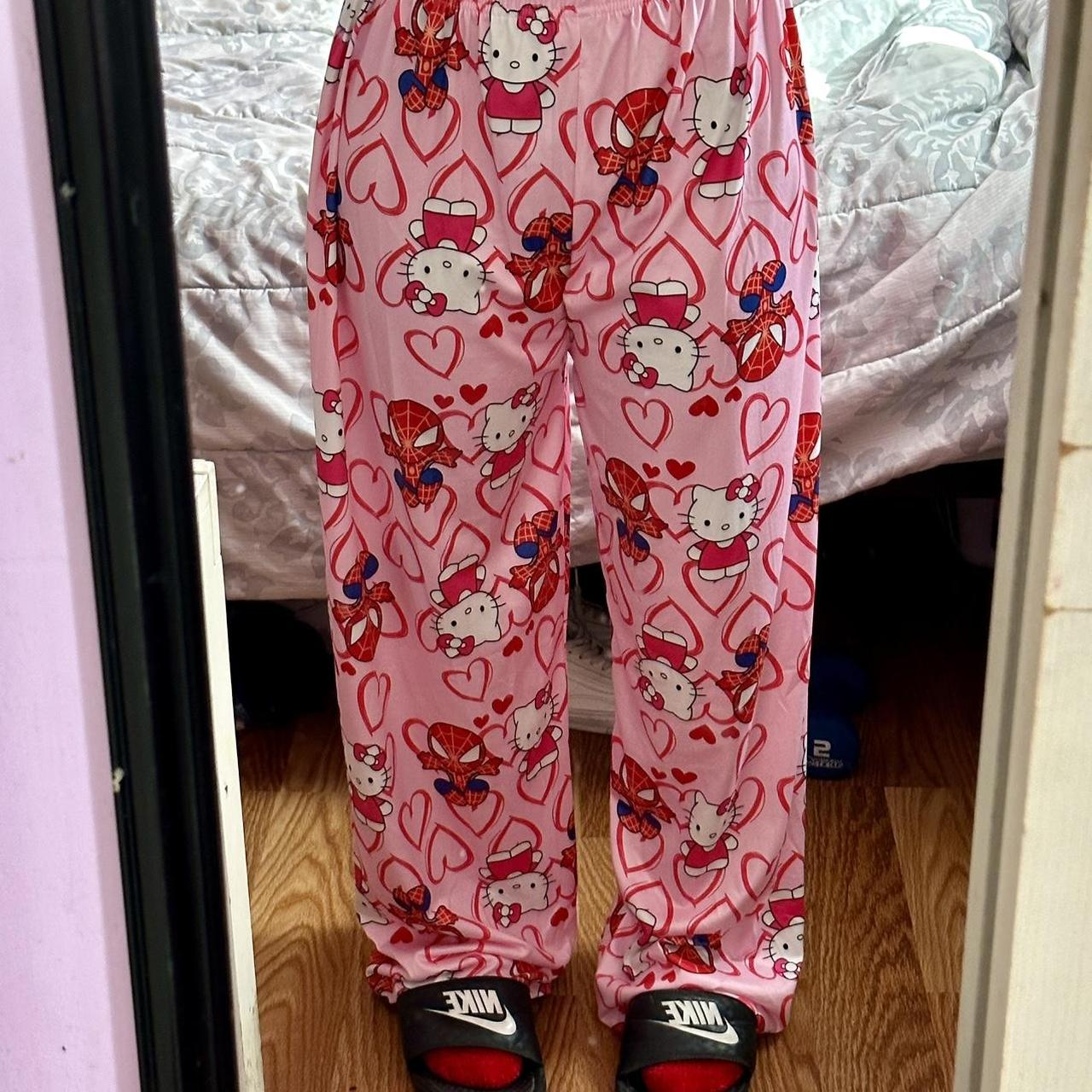 Hello Kitty & Spider-Man Detail Unisex Pembe Eşofman Altı